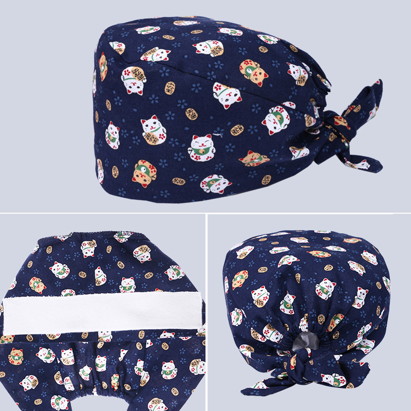 Medical Lab Business - Lucky Cat-gorro quirúrgico de pelo largo